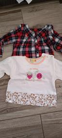 Lot blouse et tshirt manche longue 18 mois fille