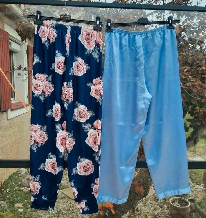 Lot de 2 bas pantalons de pyjama satin T 40 - photo numéro 2