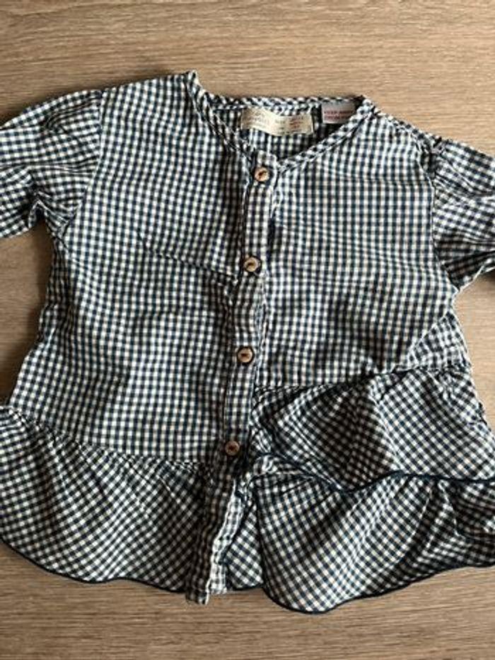 Blouse à carreaux Zara 2/3 ans - photo numéro 2