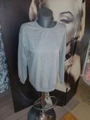 Pull gris col rond