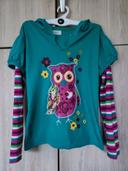 Sweatshirt capuche hibou vert 8 ans Bonprix