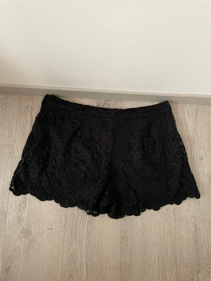 Short à dentelle noir taille haute doublé H&M taille L - photo numéro 5