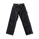 Pantalon carpenter noir avec coutures blanches