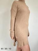 Robe pull beige en maille côtelée – Chic, confortable (Taille 36/38) 💖