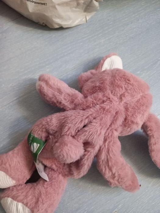 Peluche neuve lapin rose - photo numéro 4