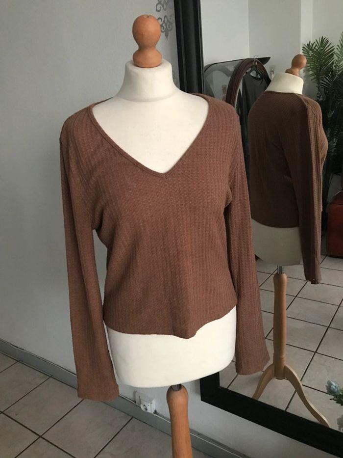 Pull fin en maille taille 44 brun 🔷 - photo numéro 7