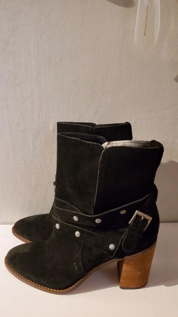 Bottes Taille 40 San Marina en Cuir Noir - Talon 8.5 cm, Stabilité et Confort Exceptionnels - photo numéro 2