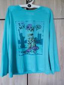 Sweatshirt chat turquoise 8 ans Bpc