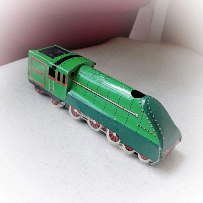 toy vintage sncf tôle train wagon vert green charbon loco locomotive Lokomotiv friction arnold - photo numéro 1