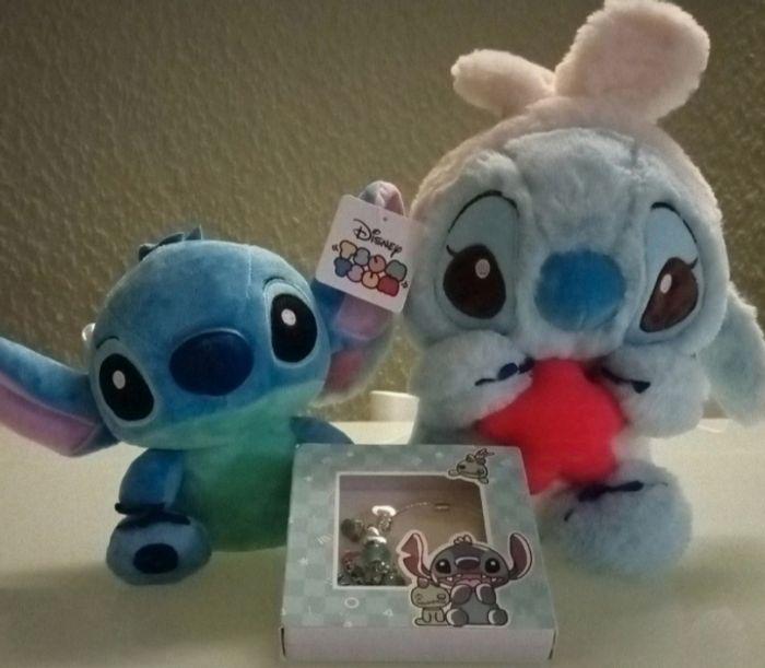 Lot Stitch bracelet + lot de 2 peluches 20&30 cm  neuf