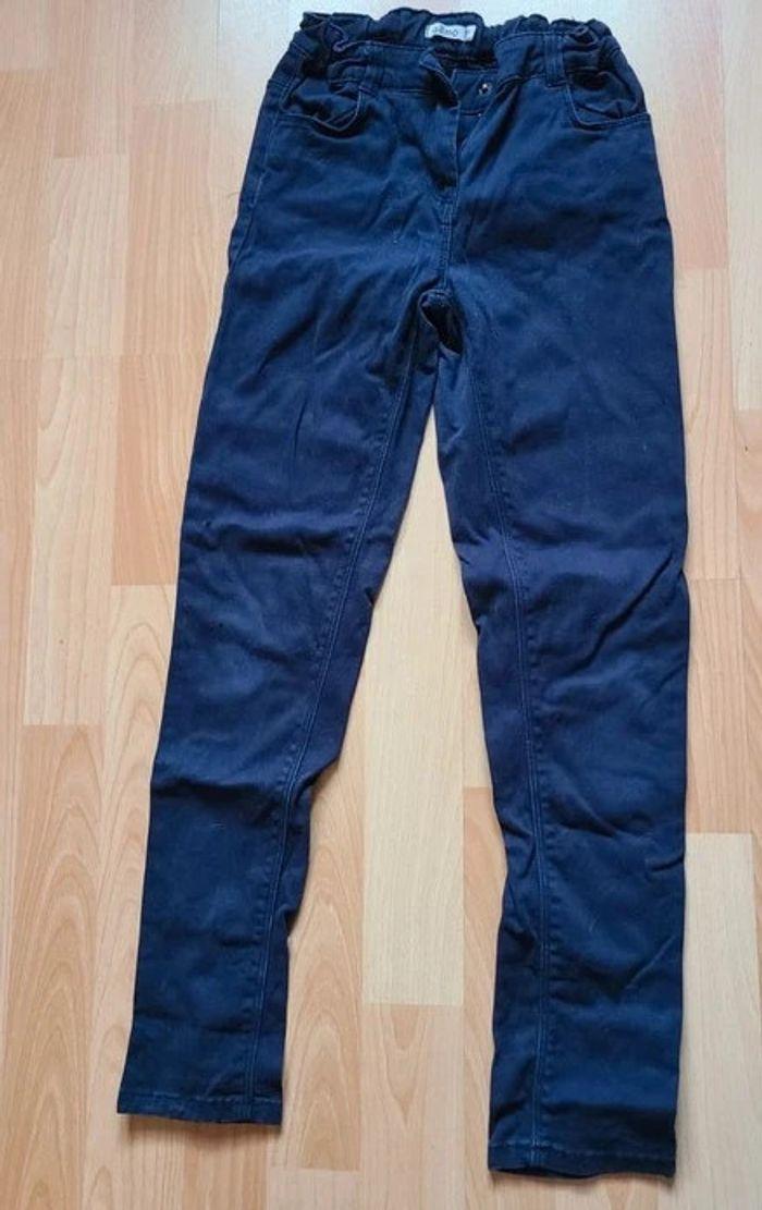 Pantalon en toile marine 10 ans fille - photo numéro 1