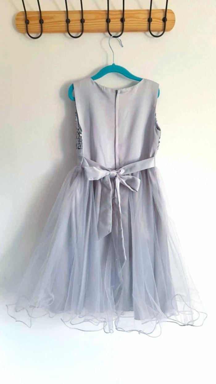 Robe de fêtes et cérémonie grise argentée 7/8 ans - photo numéro 2