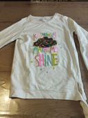 Sweat fille fantaisie crème taille 13/14 ans  Tex