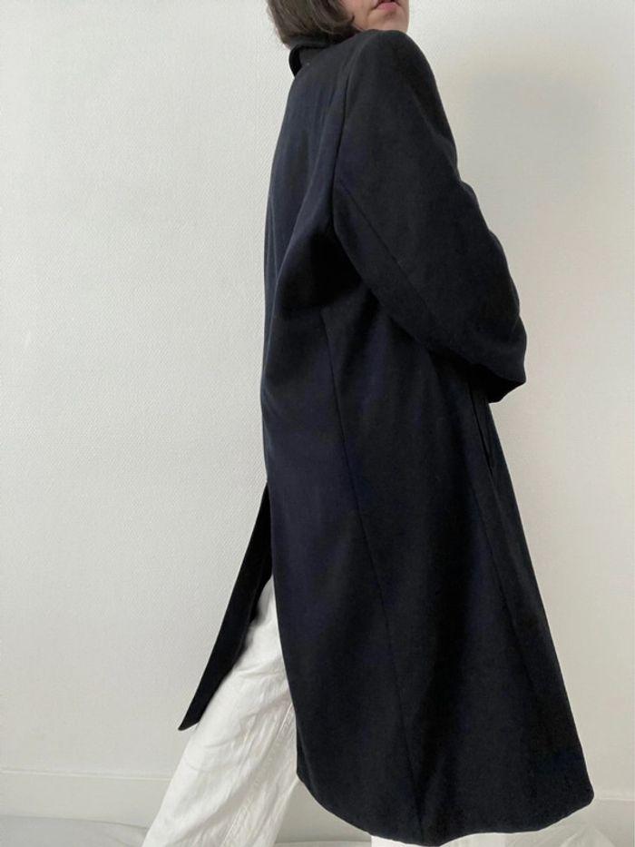 Oversized manteau long marine 90% laine - photo numéro 9