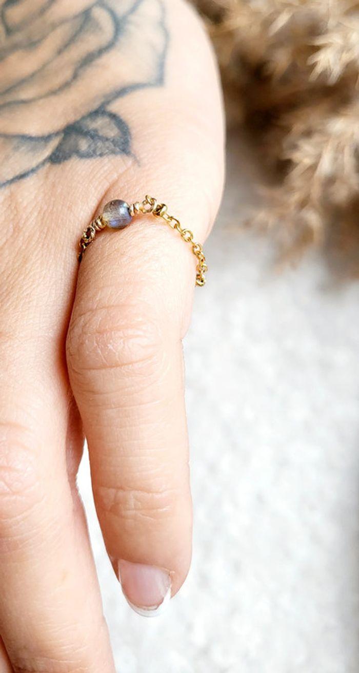 Bague perle labradorite - photo numéro 4