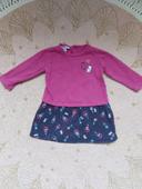 Robe rose violet chat 18 mois