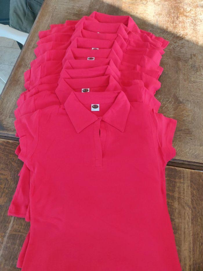 Lot de 10 polos  femme neufs rouges - photo numéro 2