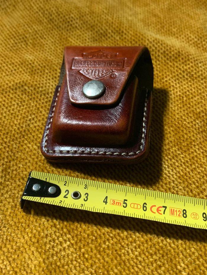 Vintage Pochette pour zippo /ceinture Harley Davidson en cuir - photo numéro 5