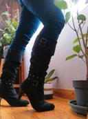 Bottes  bottines  boots hautes  en  daim  noir