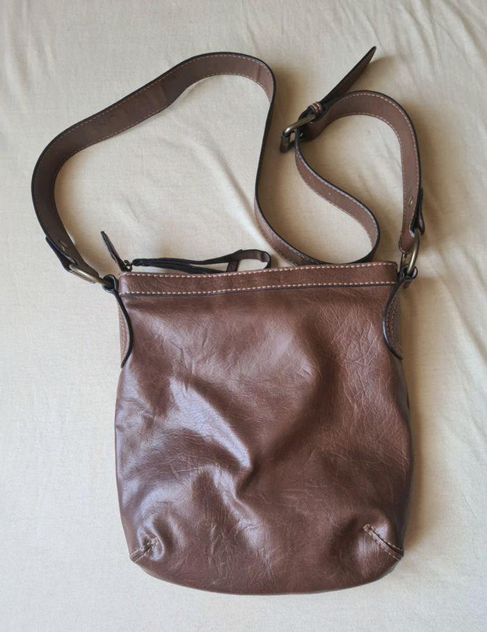 Sac à bandoulière simili cuir marron - photo numéro 7