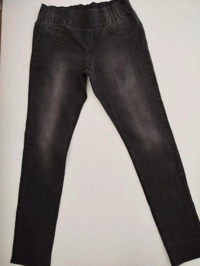 Pantalon taille élastique noir/gris - photo numéro 2