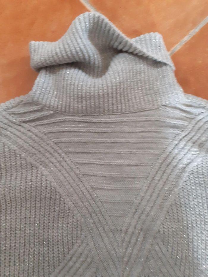 Pull gris col roulé M - photo numéro 4