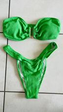 Bikini unicolore vert