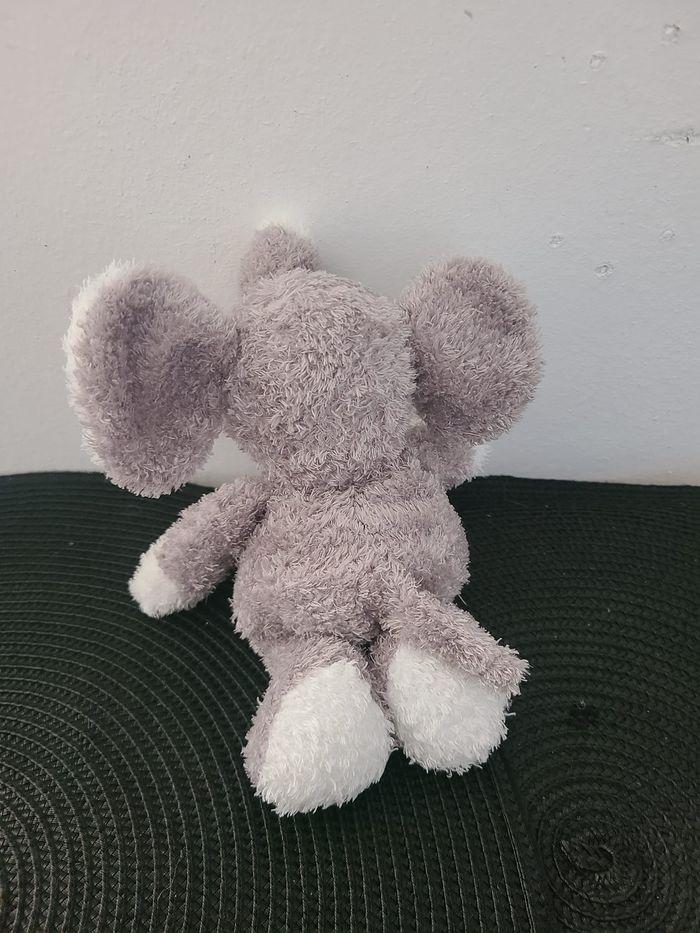 ANNA CLUB PLUSH DOUDOU ELEPHANT GRIS BLANC BOUCLETTE - photo numéro 3