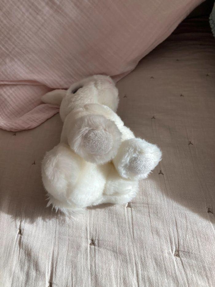 Peluche lapin blanc et rose - photo numéro 5