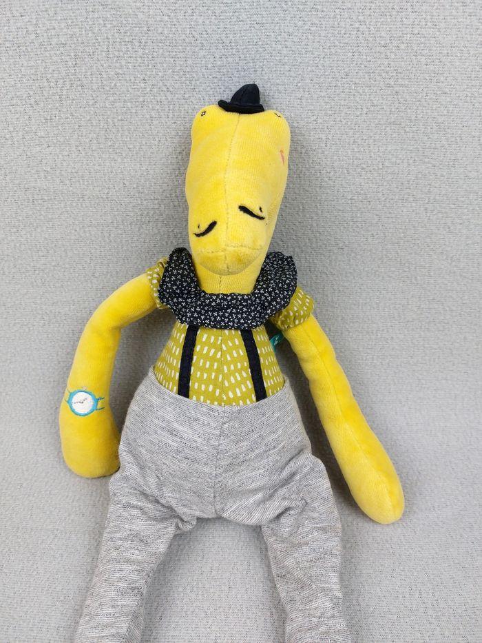 Peluche doudou crocodile jaune Ernest LES BROC & ROLL'S Moulin Roty 50 cm - photo numéro 3