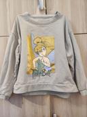 Pull fée clochette gris doré 7 ans  Disney