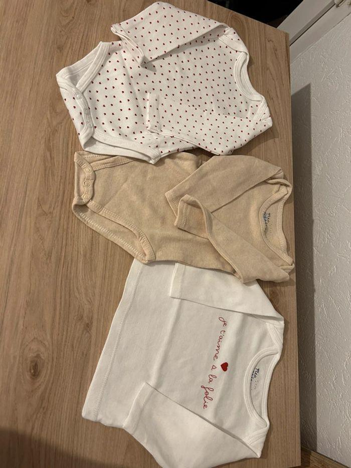 Lot de 2 bodys + 1 t-shirt mes petits cailloux taille 6 m - photo numéro 2