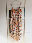 Robe manoukian t s ecrue beige fleurie multicolore