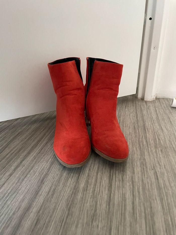 Bottines rouge/orange chaussea - photo numéro 1