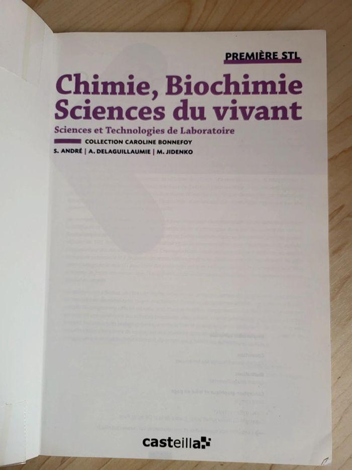 Livre Chimie Biochimie Sciences du Vivant - photo numéro 3