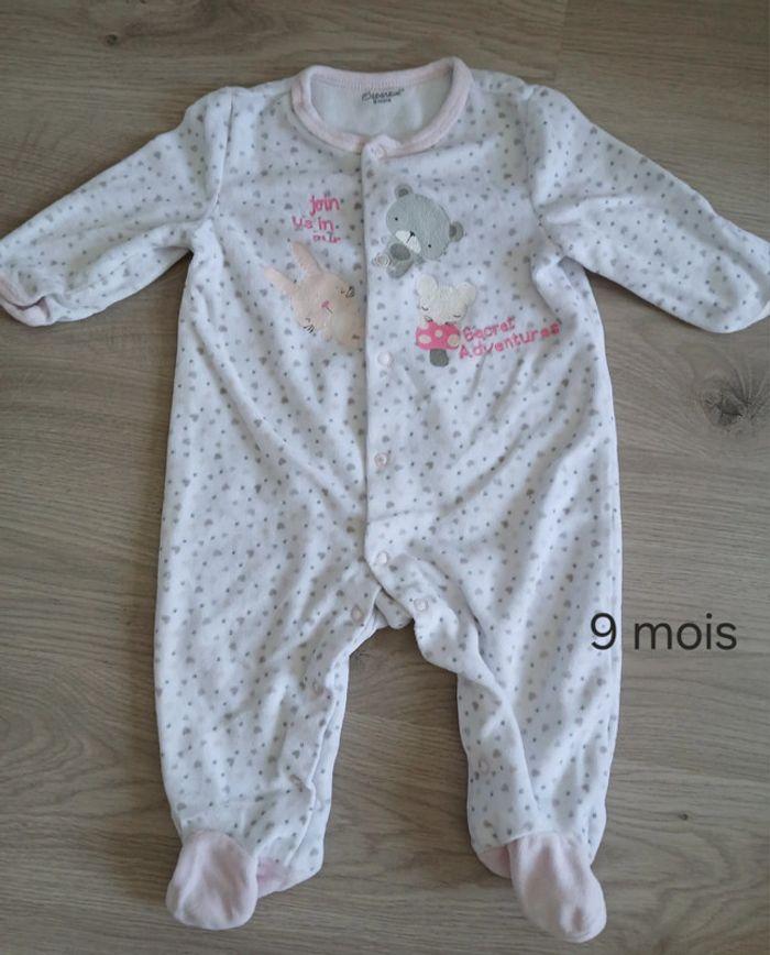 Pyjama velours 9 mois fille