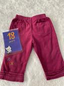 Pantalon bordeau cassis rose velours cotelé mini tribu 18 mois tbe