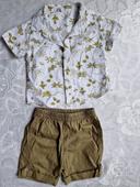 Ensemble chemise et short bébé garçon 12 mois