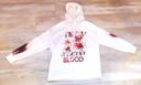 Sweat blanc capuche halloween "I'm ok It's not my blood" - Taille S