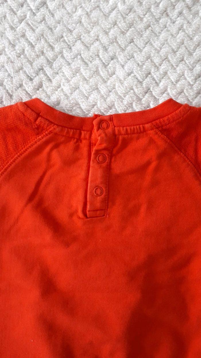 Pull coton rouge ourson Mes Petits Cailloux 9 mois neuf - photo numéro 5