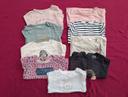 Lot 9 t-shirts manche longue 6mois fille