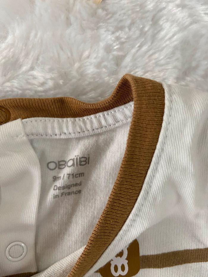 T Shirt sans manches marcel Obaibi beige ocre camel 9 mois 71 cm neuf - photo numéro 5