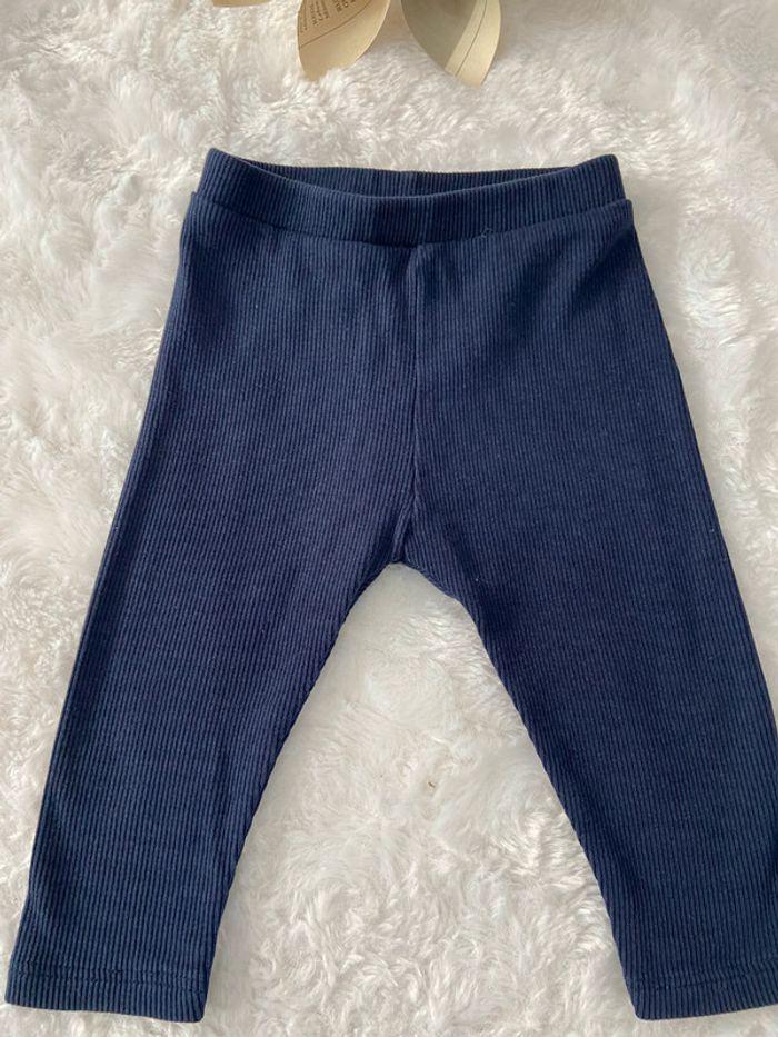 Leggins pantalon bleu marine Obaibi 9 mois 71 cm comme neuf - photo numéro 2