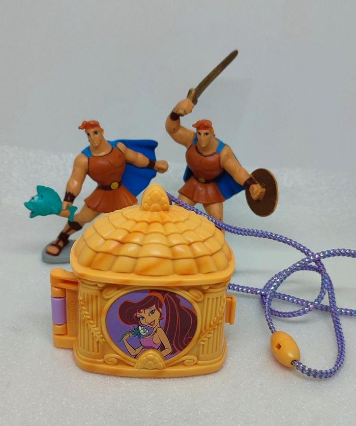 🏺Playset médaillon locket disney hercule man myth palais vintage Mattel once time mini polly - photo numéro 1