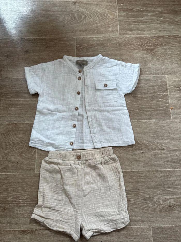 Ensemble été short et chemise Primark 12/18 mois - photo numéro 1