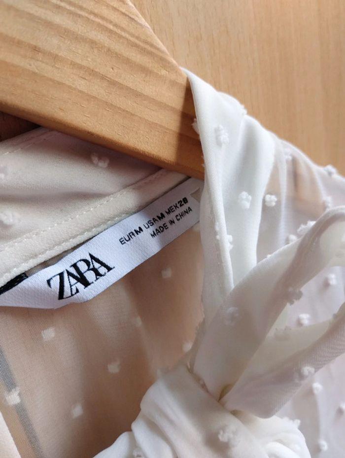 Zara blouse plumetis taille S - photo numéro 3