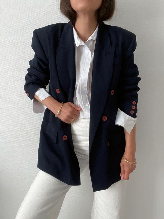 Blazer marine à boutonnière croisée - photo numéro 1