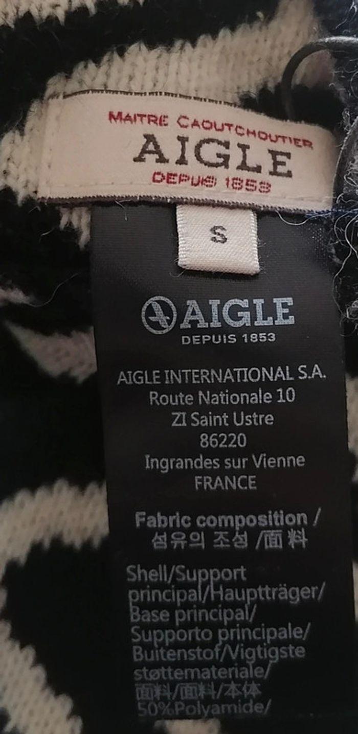 Moufles / gants noir blanc Laine Viscose Tailles S Aigle - photo numéro 6