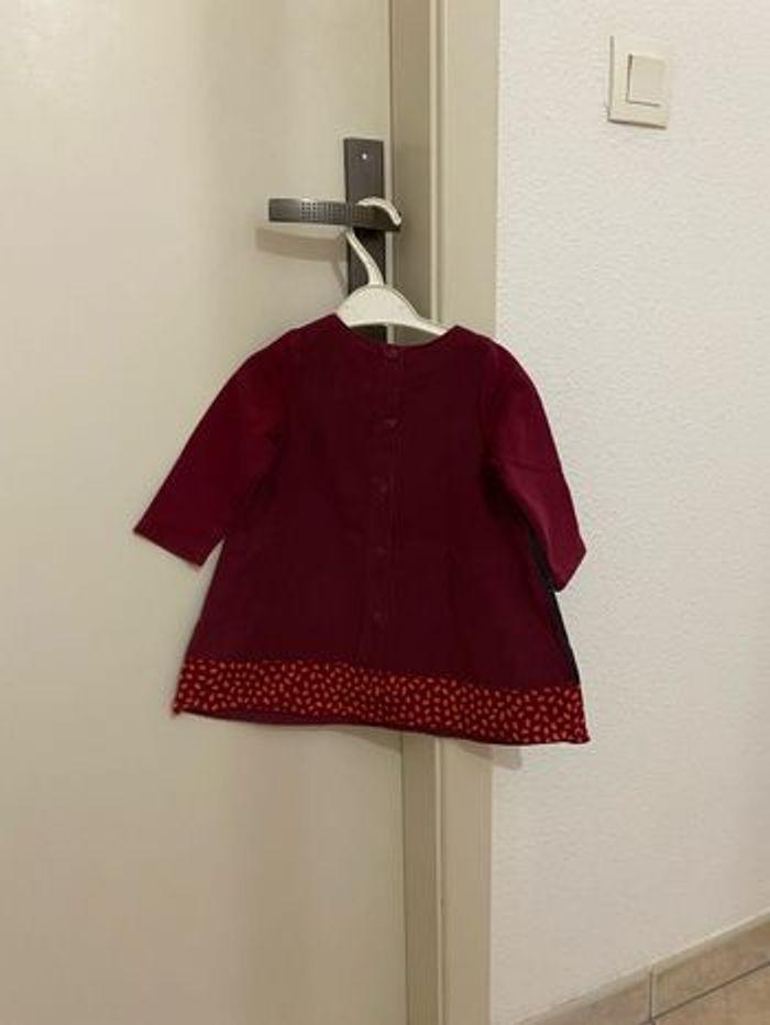 Robe du pareil au  même rouge bordeaux multicolore 12 mois - photo numéro 2