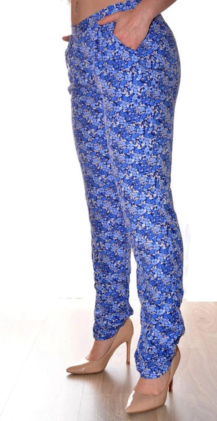 pantalon fin et élastiqué décontracté féminin motif floral taille 40 - photo numéro 10